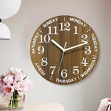 Wooden 12'' Wall Clock Silent Hotel Glow in the Dark Bedroom Wall Clocks