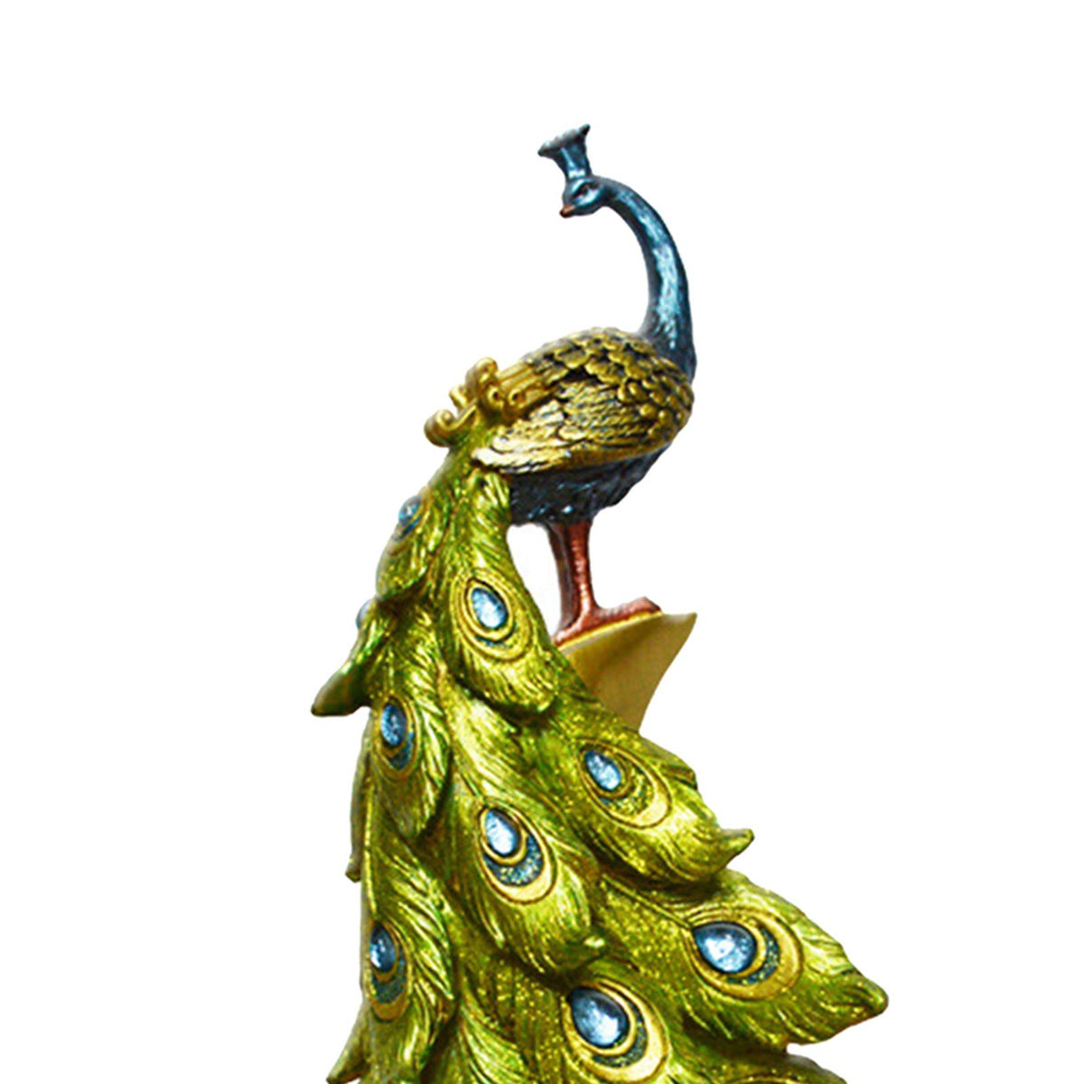 Chic Resin Peacock Figurine Sculpture Ornament Office Decoration Artwork B