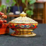 Incense Burner Lotus Incense Cones with Lid Ash Catcher Studio Censer Golden