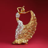 Peacock Dancer Figurines Dancing Sculpture Resin Crafts Home Decor Golden