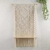 Maxbell  Beige Wall Hanging Shelf Restroom Kitchen Tapestry Books Flower Display Rack