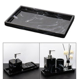 Toilet Vanity Tray Luxury Resin Bathtub Tray Dish for Candles Soap Plant black