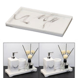 Toilet Vanity Tray Luxury Resin Bathtub Tray Dish for Candles Soap Plant white