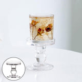 Transparent Glass Candle Holder Candle Stand Candlestick Height 8.8 cm