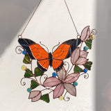 Hanging Ornaments Art Wall Decor Home Office Sign Decor Orange Butterfly D