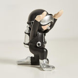 Diver Figurine Pen Eyeglasses Holder Office Supplies Silver 7x9.5x10cm