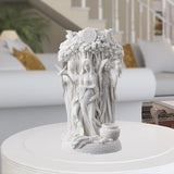 Maxbell Antique Triple Goddess Statue Resin Figurine Sculpture Decor White