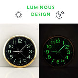 Large Luminous Wall Clock with Night Light Quartz Indoor Hotel Shops Cafe