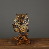 Imitation Wood Animal Head Statue Decoration Office Desktop Wine Sculpture tiger