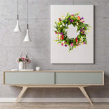 Artificial Eucalyptus and Small Flower Wreath Fresh Decorative Garland 18in