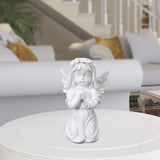 Resin White Angel Statue Desktop Decor Collection Window Props Christmas prayer girl