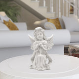 Resin White Angel Statue Desktop Decor Collection Window Props Christmas prayer hold hands