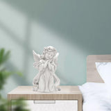 Resin White Angel Statue Desktop Decor Collection Window Props Christmas prayer hold cheek