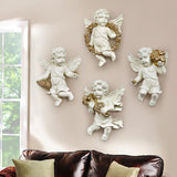 3D Cherub Wall Hanging Statues Angel Cupid Background Decoration Resin