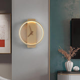 Modern LED Lamp Wall Clock Minimalistic Silent Quartz Mechanism,Home Decor Gold Round