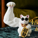 Chinese Lucky Cat Waving Arm Good Luck Feng Shui Home Door Interior Decor white luck