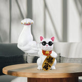 Chinese Lucky Cat Waving Arm Good Luck Feng Shui Home Door Interior Decor white rich