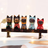 1 Set Cat Figurine Art Kitten Statue Miniature Sculpture Desktop Ornament