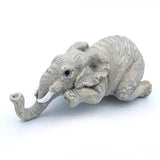 Elephant Figurine Decor Sitter Hand-Painted Set of 3 Shelf Display Ornament