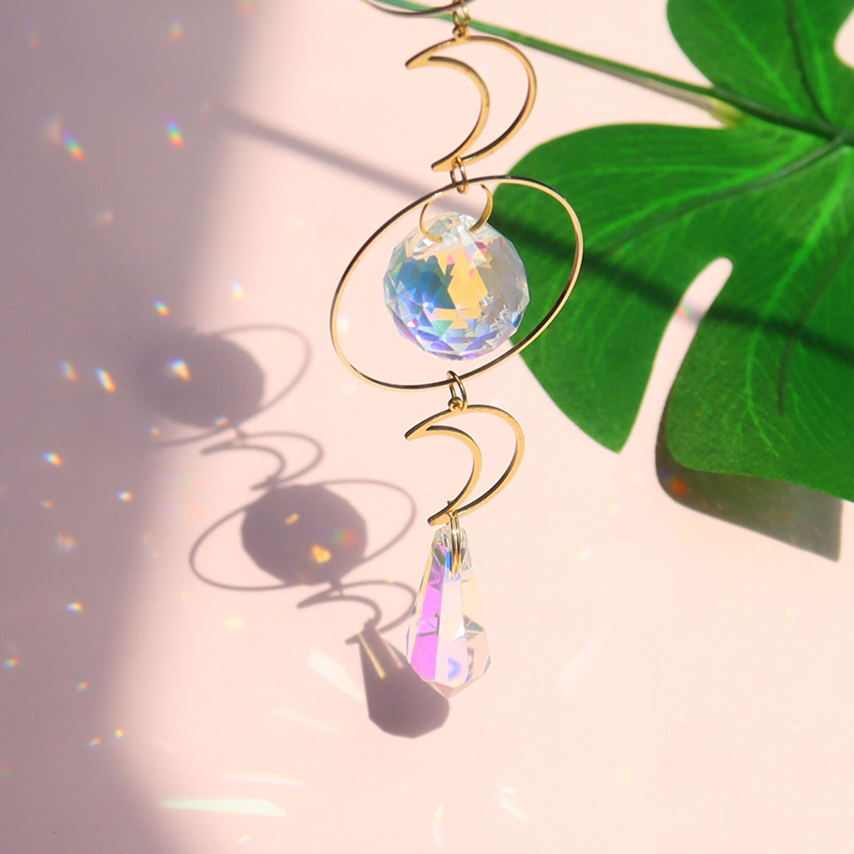 Maxbell  Crystal Prism Ball Feng Shui Pendants Hanging Rainbow Sun Catcher Style 5