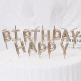 Happy Birthday Letters Candles Cake Topper Party Decoration Sign Champagne