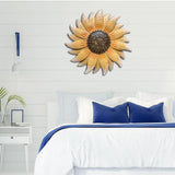 Metal Wall Art Decor Sunflower Plaque Outdoor Indoor Room Hall Porch Hanging