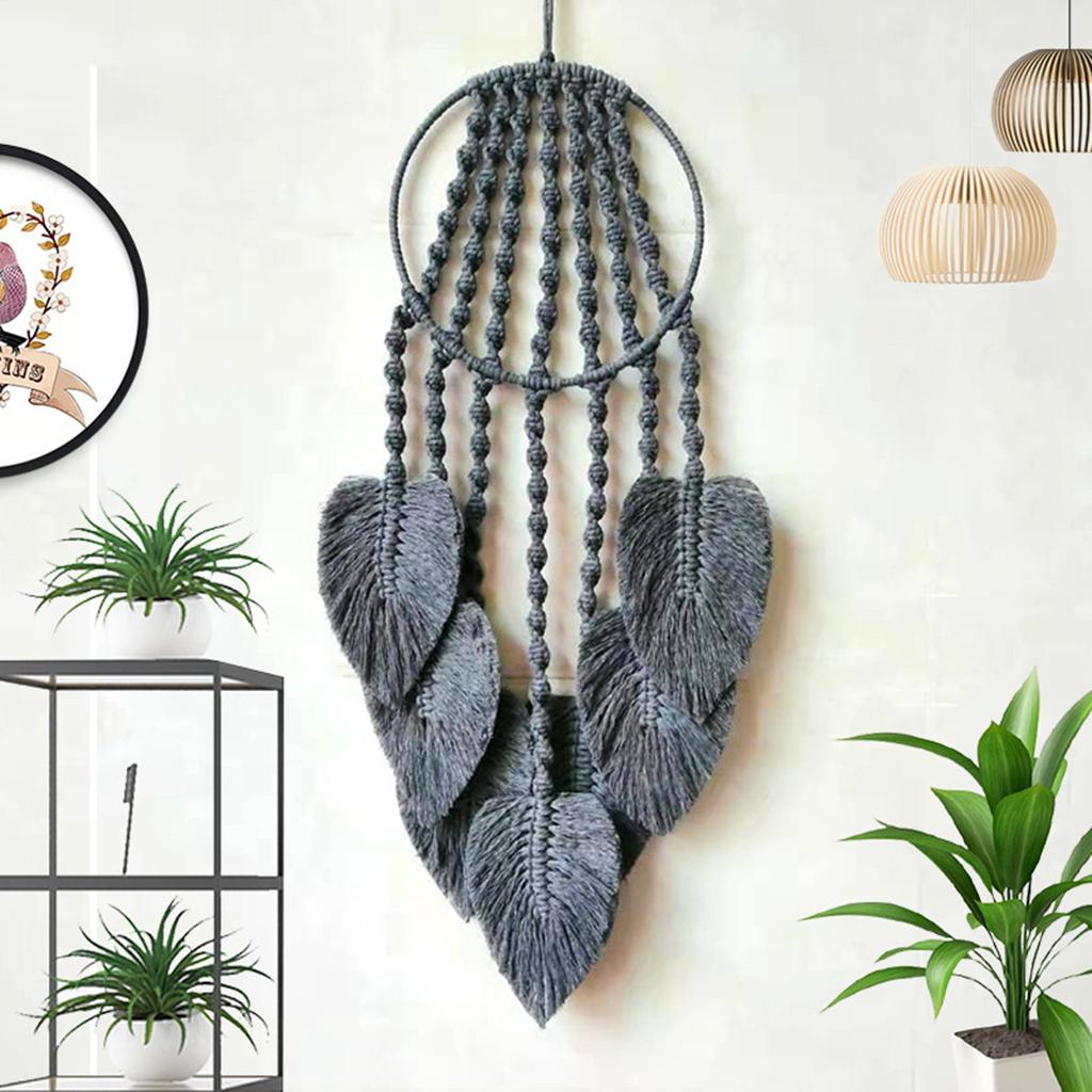 Maxbell  Handwoven Tapestry Tassel Wall Hanging Nursery Bedroom Backdrop Decor Gray