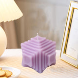 Geometric Candle Soy Wax Candle Home Decor Candle Purple