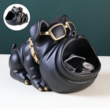 Dogs Sculpture Statue Home Animal Figurine Jewelry Storage Box Home Black