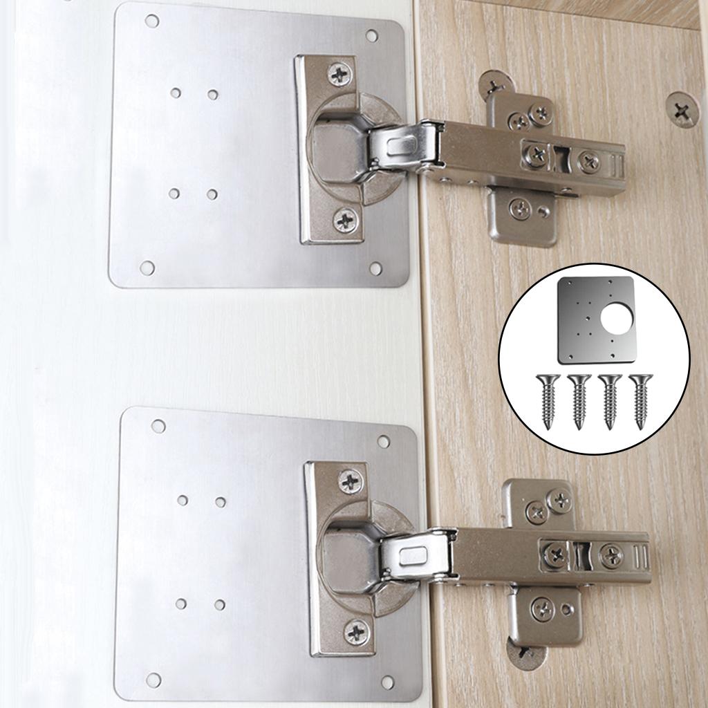 Maxbell  Hinge Repair Plate For Cabinet Furniture Drawer Window Plate+4Screw