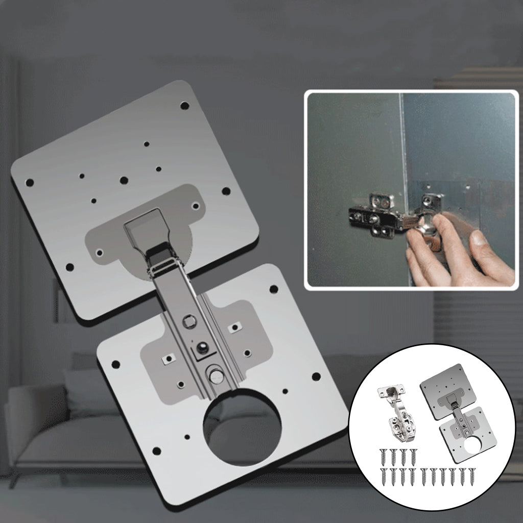 Maxbell  Hinge Repair Plate For Cabinet Furniture Drawer Window 2Plate+Hinge+16Screw
