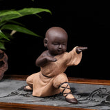 Kungfu Monk Figurine Novelty Character Crafts Statue Sculpture Light Orange