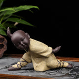 Kungfu Monk Figurine Novelty Character Crafts Statue Sculpture Light Yellow