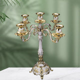 Candlestick Wedding Party Candle Holder Retro Candelabra Table Decoration 5 Arm Gold