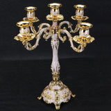 Candlestick Wedding Party Candle Holder Retro Candelabra Table Decoration 5 Arm Gold