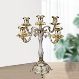 Candlestick Wedding Party Candle Holder Retro Candelabra Table Decoration 5 Arm Gold