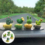 Car Interior Ornament Dashboard Decoration Cute Resin Shelf Decor Cactus S