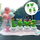 4Pieces Cactus Plants in White Pot Faux Succulents Desktop Decor Toy Small