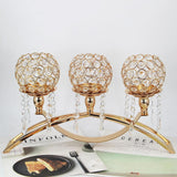 Crystal Candle Holder 3 Arm Candelabra Wedding Table Centerpiece Gold