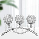 Crystal Candle Holder 3 Arm Candelabra Wedding Table Centerpiece Silver