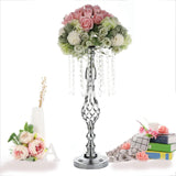 Crystals Candles Holder Table Wedding Flower Vase Candlesticks Silver 70cm