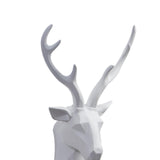 3D Deer Head Statue Sculpture Animal Figurine Wall Home Resin Decor White