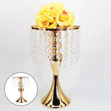 Candle Holder Table Centerpiece for Wedding Flower Vase Decor H 26cm Gold