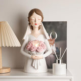 Bride Statue Home Decor Table Sculpture Wedding Gifts Women Ornaments White