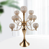 Crystal Candle Holder 9-Arm Candelabra Wedding Table Centerpiece Decorative