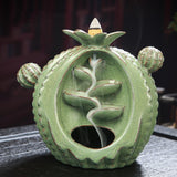 Creative Cactus Incense Burner Ceramic Censer Incense Holder Home Decor Round