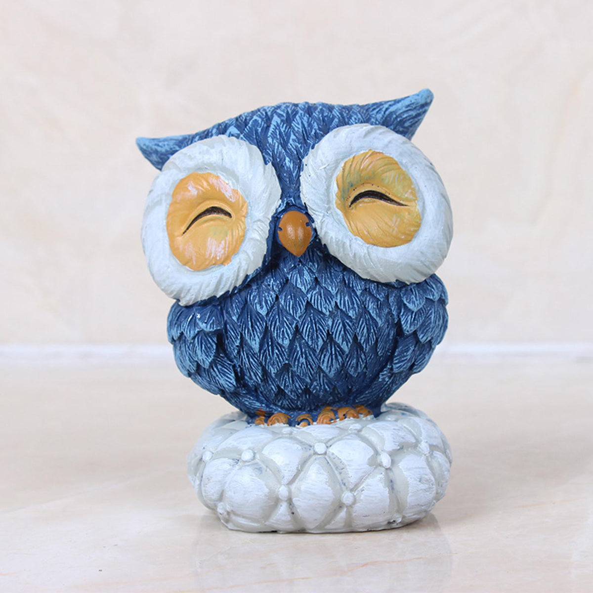 Owl Statue Home Desktop Animal Sculptures for Bedroom Ornament 6.5x6x8.5cm