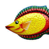 Metal Fish Wall Decor Art Outdoor Indoor Sculpture for Living Room Yellow