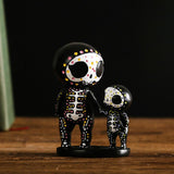 Sugar Skull Couple Statue Skeleton Couple Decoration Craft Hand in Hand