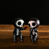 Sugar Skull Couple Statue Skeleton Couple Decoration Craft Giving Bouquet